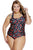 Sexy Cherry Print Plus Size Two Piece Swimsuit