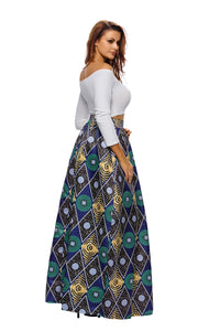 Sexy Chic Circle African Print Maxi Skirt