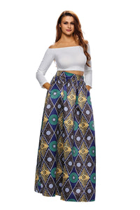 Sexy Chic Circle African Print Maxi Skirt