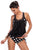 Sexy Chic Cut Out Black White Polka Dot Tankini Swimsuit