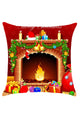 Sexy Christmas Fireplace Pattern Decorative Linen Pillow Case