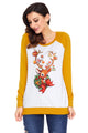 Sexy Christmas Reindeer Yellow Long Sleeve Shirt