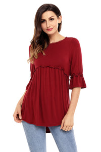 Sexy Claret Babydoll Long Tunic Top