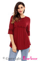 Sexy Claret Babydoll Long Tunic Top