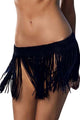 Sexy Classic Black Fringe Skirt Cover up