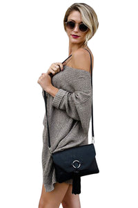 Sexy Coffee Oversized Knit High-low Slit Side Sweater