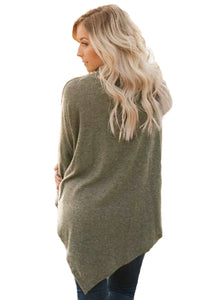 Sexy Coffee Soft Faux Poncho High Neck Sweater