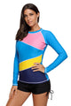 Sexy Colorblock Long Sleeve Rashguard Top