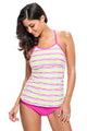 Sexy Colorful Polka Dot Rosy 2pcs Tankini Swimsuit
