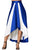 Sexy Contrast White Insert Hi-low Maxi Skirt Blue
