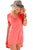 Sexy Coral Pink Cozy Short Sleeves T-shirt Cover-up