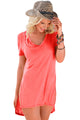 Sexy Coral Pink Cozy Short Sleeves T-shirt Cover-up