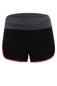 Sexy Coral Piping Trim Wide Waistband Gym Shorts
