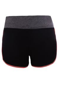 Sexy Coral Piping Trim Wide Waistband Gym Shorts
