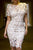 Sexy Cream White 2pcs Hollow-out Lace Midi Dress