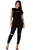 Sexy Creative Zip Line Black Stretchy Jumpsuit