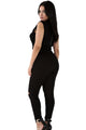 Sexy Creative Zip Line Black Stretchy Jumpsuit