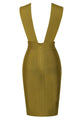Sexy Cut Out Detail Olive Green Bandage Dress