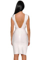 Sexy Cut Out Detail Solid White Bandage Dress