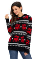 Sexy Cute Christmas Reindeer Knit Black Hooded Sweater