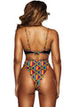 Sexy Dark African Print Cut out High Waist Swimsuit