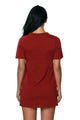 Sexy Date Red Lace Up Half Sleeves Tee Dress