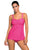 Sexy Deep Pink 2pcs Swing Tankini Swimsuit