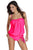 Sexy Deep Rosy 2pcs Bandeau Tankini Swimsuit