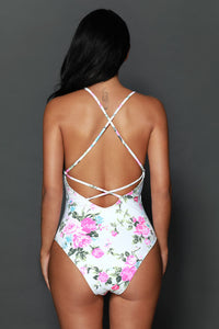 Sexy Delightful Bloom Cutout One Piece Swimsuit