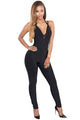 Sexy Double Spaghetti Strap Plunge V Neck Cut Out Bandage Jumpsuit