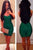 Sexy Elegant Formfitting Bandage Dress in Dark Green