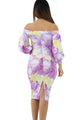 Sexy Elegant Lilac Floral Off Shoulder Boho Dress
