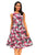 Sexy Elegant Sleeveless Party Floral Flare High Waist Vintage Dress