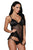 Sexy Embroidered Cups Mesh Dotted Babydoll with Hollow-out