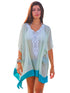 Sexy Embroidered V Neck Tulle Beach Cover-up