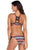 Sexy Ethnic Printed Strappy Bikini Swimsuit