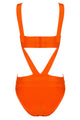 Sexy Eye-popping Orange Cut-out Bandage One-piece Bikini