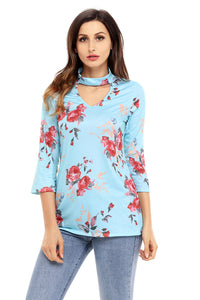 Sexy Floral Choker Top in Mint