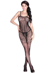 Sexy Floral Lace and Fishnet Bodystockings