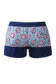 Sexy Floral Patch Pocket Navy Board Shorts