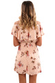 Sexy Floral Print Nude Off Shoulder A-line Dress