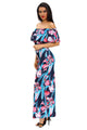 Sexy Floral Print Off-the-shoulder Maxi Dress