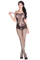 Sexy Floral Shade Mesh Body Stocking with Pothole Legs