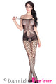 Sexy Floral Shade Mesh Body Stocking with Pothole Legs