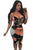 Sexy Floral Spaghetti Strap Crisscross Front Bodycon Midi Dress