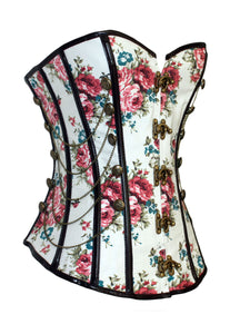 Sexy Floral Thumbnail Stud Military Inspired Corset