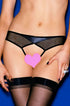 Sexy Front Cutout Trangle Leather Insert Thong
