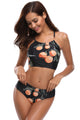 Sexy Fruity Print High Neck Cropped High Waist Swimsuit