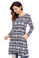 Sexy Geometric Snowflake Black Long Sleeve Christmas Dress