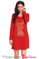 Sexy Geometric Snowflake Reindeer Red Christmas T-shirt Dress